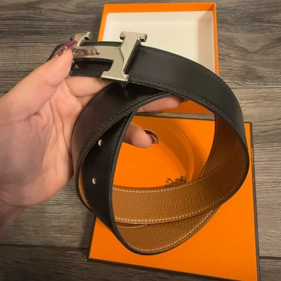 HERMES Black Constance H Belt Buckle & Reversible Leather Strap - Picture 4 of 8